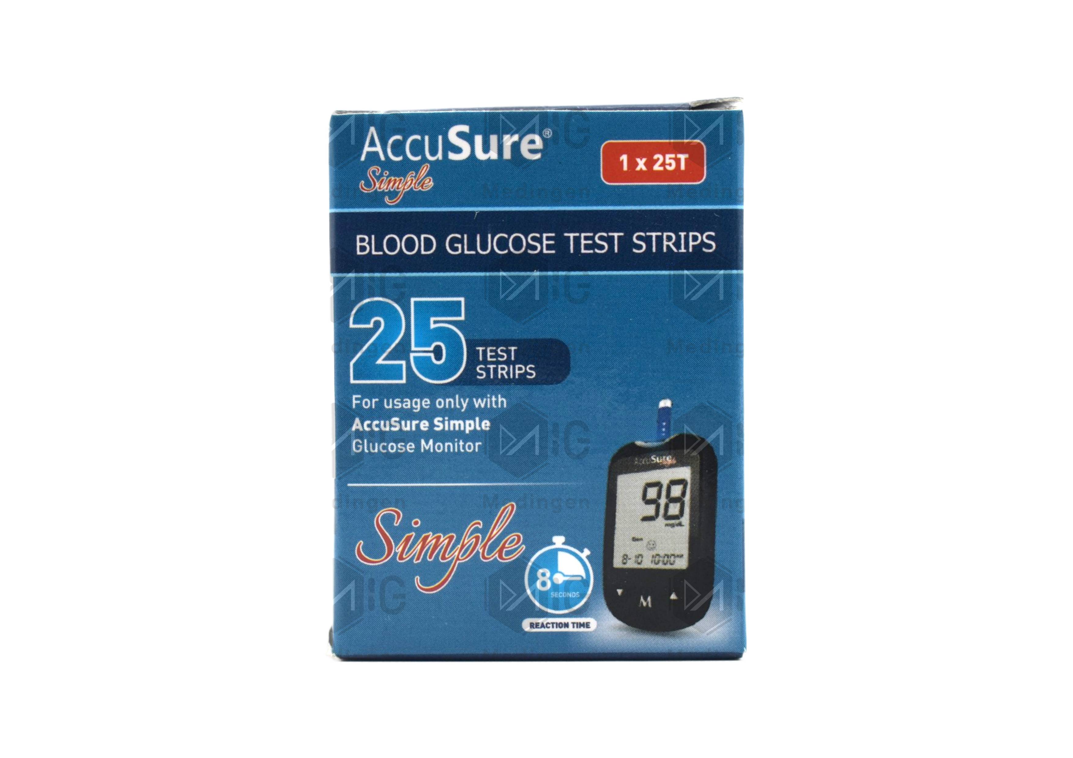 ACCUSURE SIMPLE BLOOD GLUCOSE TEST STRIPS